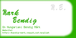 mark bendig business card